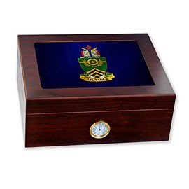 ExpressItBest Premium Desktop Humidor - Glass Top -US Army Sergeants Major Academy (USASMA), (COA)