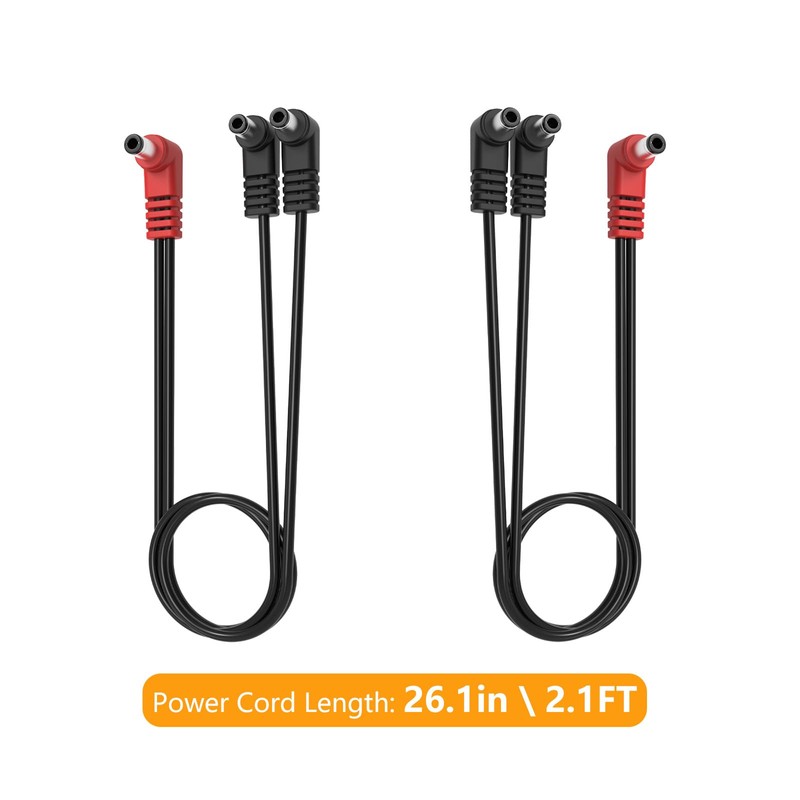 YXQZH Guitar Pedal Power Cable 2-Way Stereo Split, 2-Pack
