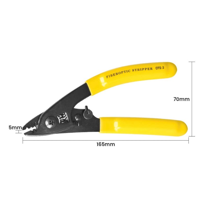 FIBAsource Fiber Optic Stripper, Three Hole Pigtail Pliers, Upgraded for