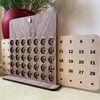 Elegant Birch Wood Perpetual Calendar - Wooden Desktop Accessory -