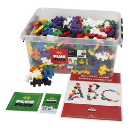 PLUS PLUS BIG - Open Play Set - 600 Piece in Storage Tub- Basic Color Mix, Construction Building Stem Toy, Interlocking Large Puzzle Blocks for Toddlers and Preschool