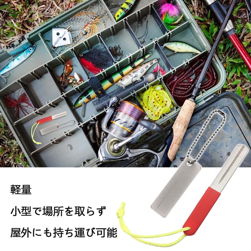 Hook Sharpener, 2-Pack, Diamond File, Fishhook Sharpener, Grinder, Needle Sharpener,