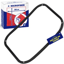 Oven Door Seal 450x340 mm with the Original Code 00754066 754066 for Bosch - Rubber Gasket with 4 Hooks - Kit Includes a Microfibre Cloth - Warranty 10 Years - MONTERAL