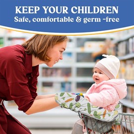 Shopping Cart Cover for Baby PILLANI, High Chair Cover for Restaurant Seat, Grocery Cart Cover for Baby Girl and Boy, Cotton Buggy Covers for Babies, Toddler Shopping Cart Cover