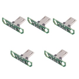 NFHK 5pcs/Set DIY OEM Micro USB2.0 Male Plug Long Connector 13mm Length with PCB Mounting Assembly Solder Type