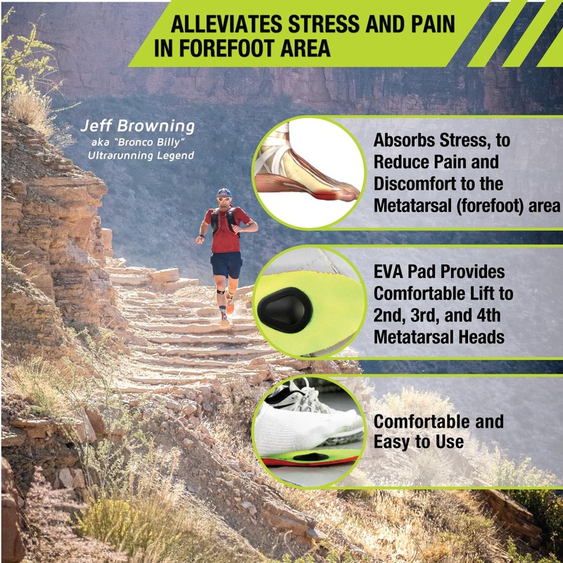 Pro-Tec Athletics Premium Metatarsal Pads (Pair), Large, Black