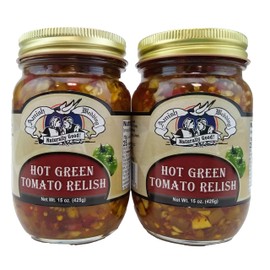 Amish Wedding Hot Green Tomato Relish 15 Ounces (Pack of 2)