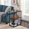 VECELO Tall End Side Table,30" Height Nightstand with 3-Tier Storage