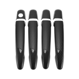 RATCHROLL Door Handle Cover Trim for Toyota Highlander 2008-2013 Durable Tailgate Handle Cover ABS 1 Set Carbon Fiber Black