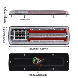 YnGia Truck Tail Light 2PCS Rear Stop Light Trailer Brake Light 12V Flowing Turn Signal Lamp Trailer Reversing Light Indicator for Car Truck Agricultural Vehicles (DSY)