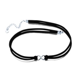 Women's girl's 925 sterling silver Choker, Infinity symbol Necklace, Black wax cord, Elegant and fashion, Christmas birthday gift