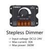 LED Light Strip Dimmer, DC 12V-24V 30A PWM Dimming Controller