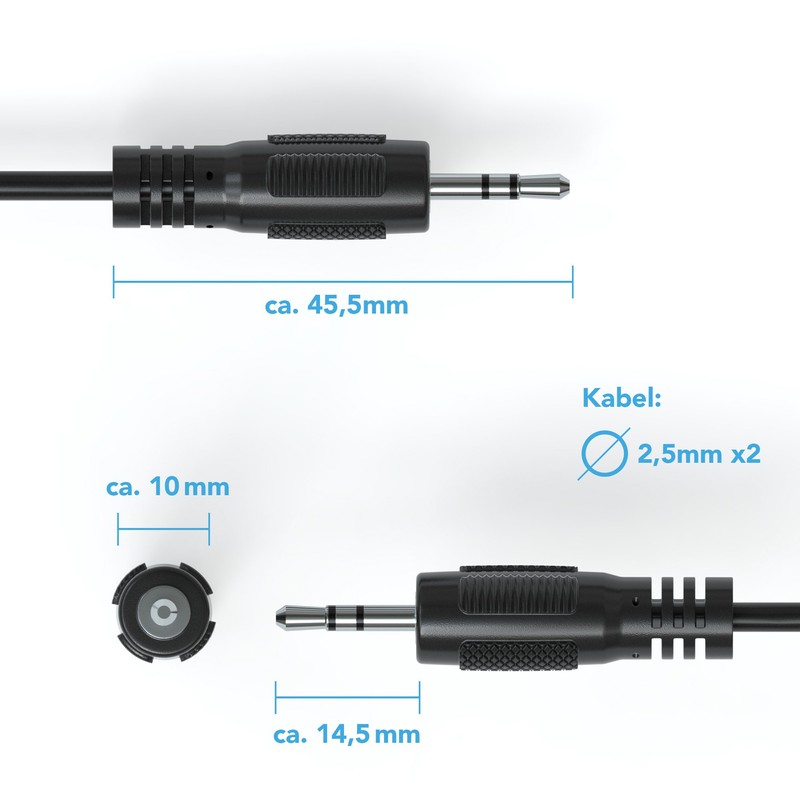 JAMEGA - 1 m RCA Audio Cable Stereo 3.5 mm