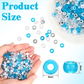 Nosiny 1000 Pcs Pony Beads 6 x 9 mm Plastic Barrel Hair Beads for Braids for Girls Beads for Jewelry Making DIY Crafts Hair Braiding Opaque(Fresh Colors)