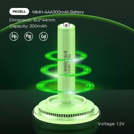 PKCELL 4Pcs NiMH AAA Rechargeable Battery 1.2V 300mAh Batteries for Solar Light US