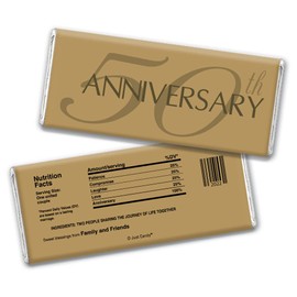 50th Anniversary Party Favors Wrappers for Candy Bars, DIY Party Decorations (24 Pack)