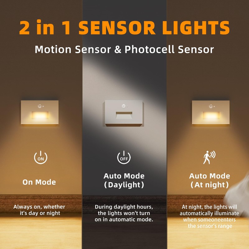 Stair Lights Motion Sensor Indoor Outdoor, 5CCT Dimmable LED Step