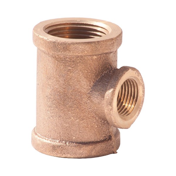 PlumberStop - 2 X 2 X 1-1/4 Brass Tee, Red
