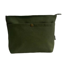 Augbunny 16OZ 100% Cotton Canvas Multi-purpose Lined Zipper Closure Makeup Cosmetic Bag Travel Toiletory Organizing Pouch Large