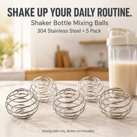 Shaker Bottle Mixing Balls, 5 Pack, 304 Stainless Steel Whisk Balls for Protein Shakes