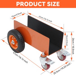 AIWFL Panel Dolly Heavy Duty Door Cart 1200LBS Capacity 4 Wheel Slab Dolly Drywall Mover with 8" Pneumatic Wheels Panel Cart for Drywall Sheet Material Handling All Terrain