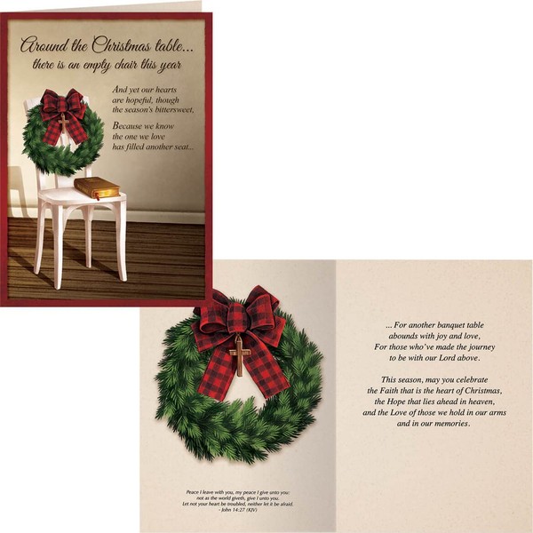 Fox Valley Traders The Empty Chair Christmas Card Set of 20
