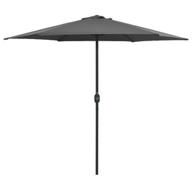 GeoHome Patio Umbrella with Aluminum Pole | Outdoor Table Umbrella Parasol with Air Vent and Crank | Garden Parasol with 6 Sturdy Ribs for Market Deck Backyard Yard Pool | Anthracite 106.3" x 96.9"