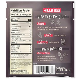 Hills Bros. Frappés, Chocolate Espresso Drink Mix, Gluten Free, Kosher Certified, Easy to Make, Rich and Decadent, 2.3 oz ( Pack of 12 )