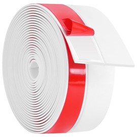ToLanbbt Weather Stripping Silicone Door Seal Strip 3 in x 20 ft Door Draft Stopper Self Adhesive Door Draft Tape, Side & Bottom Gaps Insulation Strip for Glass Shower Door Sliding Door Window, White