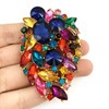 SELOVO Flower statement Brooch Pin Jewelry Accessory Multicolor Rhinestone Crystal