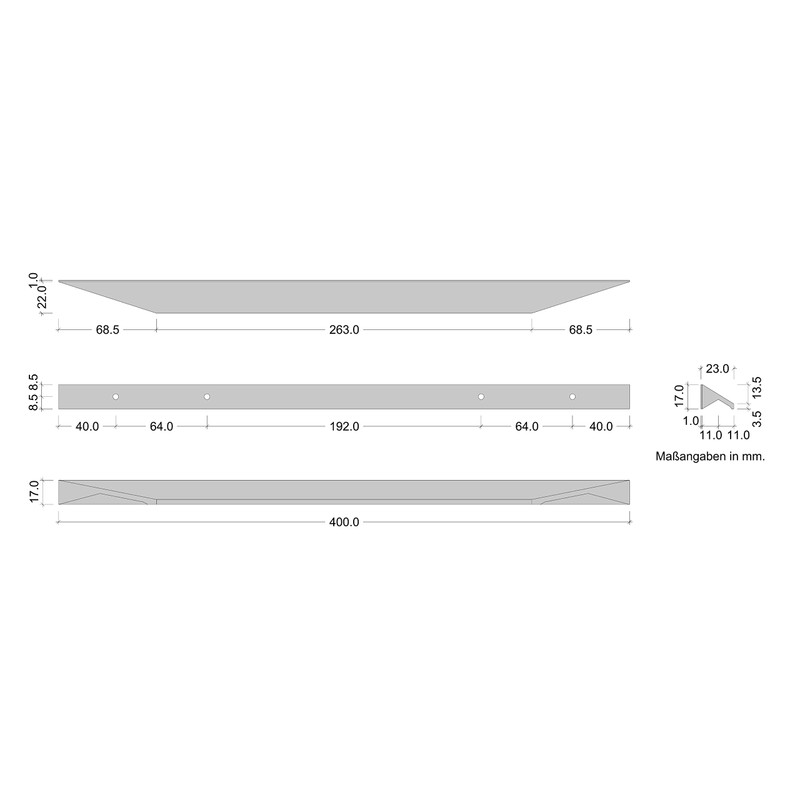 H10310 Modern Furniture Handle 192 & 320 mm Kitchen Handle