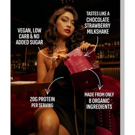 Truvani Vegan Pea Protein Powder | Chocolate Strawberry | 20g Organic Plant Based Protein | 1 Serving | Keto | Gluten & Dairy Free | Low Carb | No Added Sugar