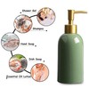 Soap Dispenser Bottle Ceramic with Gold Pump,Green and Gold Dish