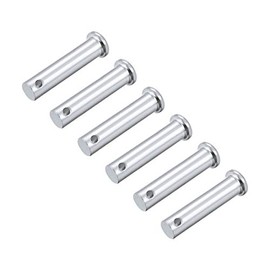 uxcell Single Hole Clevis Pins - 10mm X 45mm Flat Head Zinc-Plating Solid Steel Link Hinge Pin 6Pcs