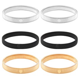 Gallipower 6 Pcs Stretchy Sleeve Holders,Elastic Metal Armbands Sleeves Garters,Sleeve-Bands,Sleeve Clips for Rolled-Sleeves to Solve Arm Cuffs Repeated Falling(Gold,Silver,Black)