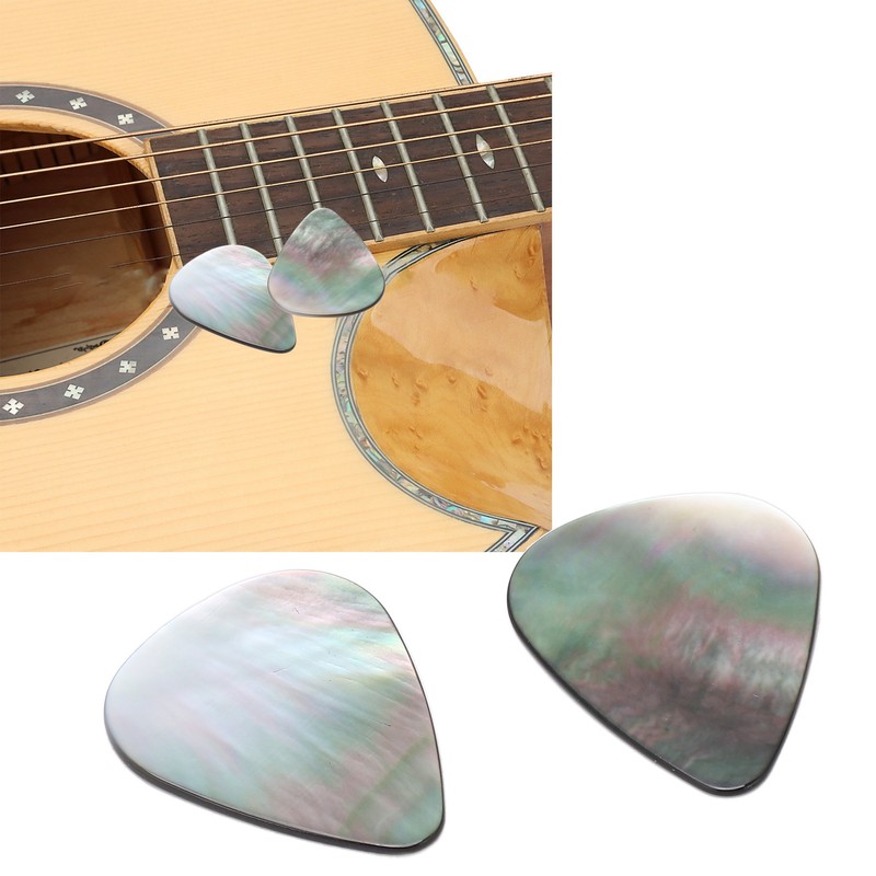 2PCS Set Guitar Picks Shell Teardrop Shaped Acoustic Guitar Picks