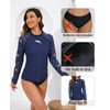 Halcurt Women's Long Sleeve Rash Guard Swim Top UPF50+ SPF
