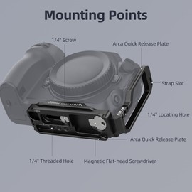 Nitze Z8 L Bracket for Nikon Z 8 Camera with Arca Swiss Quick Release Plates, L Bracket Compatible with DJI RS 2 / RS 3 / RS 3 Pro/RS 4 / RS 4 Pro Gimbals - T-N02A