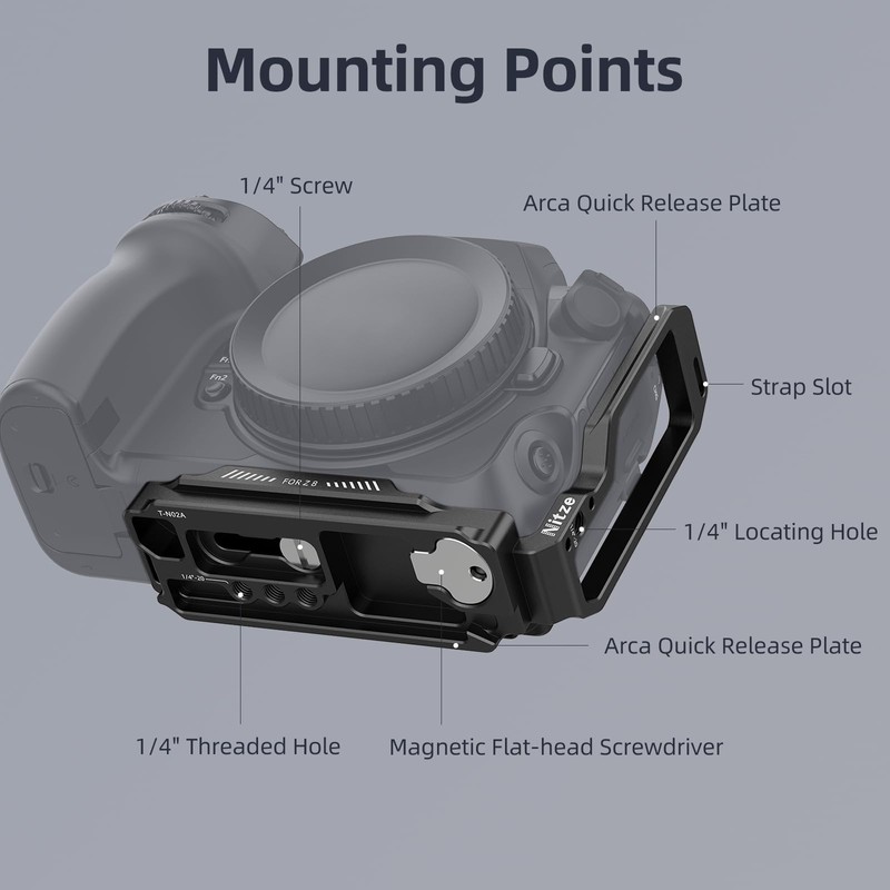 Nitze Z8 L Bracket for Nikon Z 8 Camera with