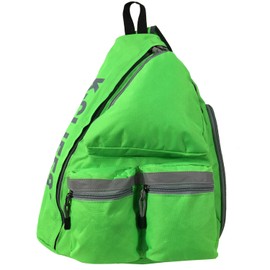 K-Cliffs Reflective Sling Backpack Messenger Body Bag Daypack School Student Book Bag with Safety Strip Neon Green