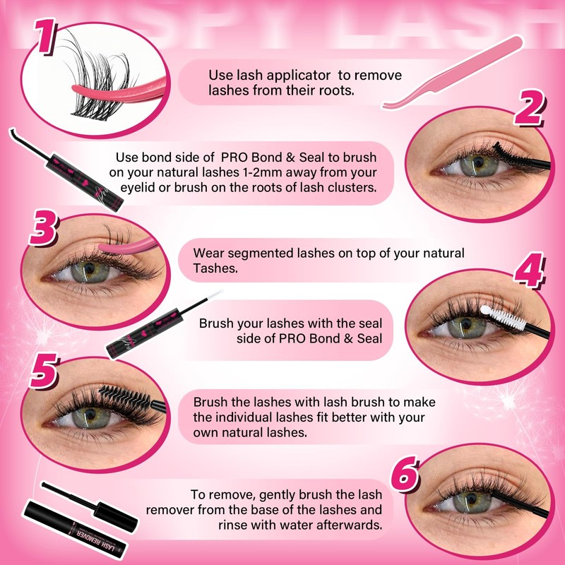 PROLASHBEAUTY Wispy Lash Clusters Eyelash Cluster Lash Cluster Waterproof Lashes
