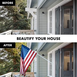 G128-6 Feet Spinning Flagpole (White/Silver) American Flag Pole Sleeve Embroidered 3x5 ft American Flag Pole Sleeve (Flag Included) Aluminum Flag Pole | Flag with NO Grommets