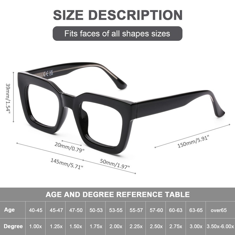 AQWANO Stylish Oversized Reading Glasses for Women Fashion Designer Readers