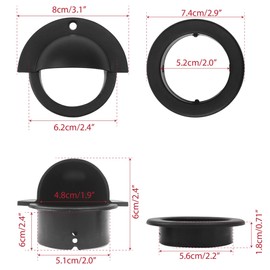 2PCS Foosball Entry Dishes, Foosball Table Parts Replacement, Table Football Entry Cups Accessories, Leisure Sports Machine Accessory (Black)