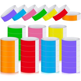 Taicols 7 Colors Rainbow Paper Wristband,160 Pack Paper Wristbands for Events,Lightweight/Durable/Waterproof,Disposable Wristband, 3/4" Count Paper Wristbands