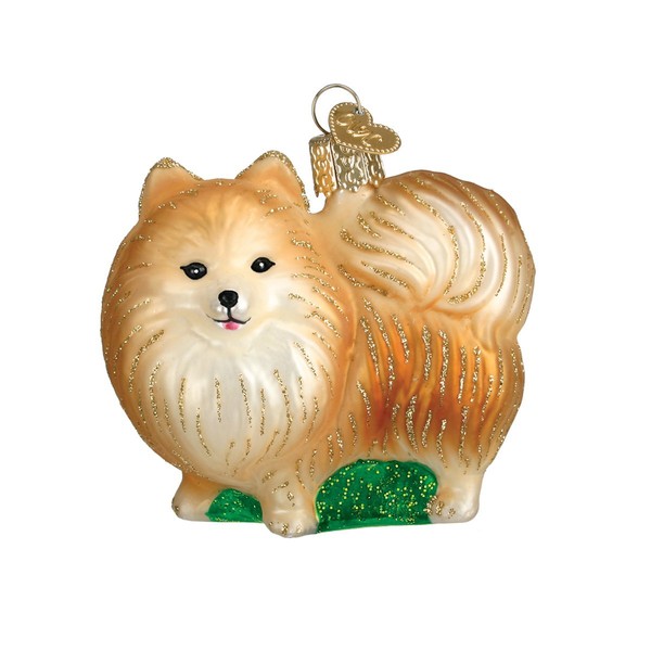 Old World Christmas Ornaments Standing Pomeranian Glass Blown Ornaments for