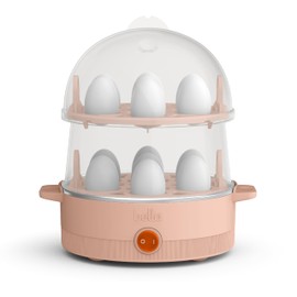 bella Electric Egg Cooker, 14 Eggs Capacity Tray, Double Stack, for Poached, Scrambled, Hard, Medium & Soft Boiled Eggs, Omelets and Steamed Dumplings, Auto Shutoff, 360 Watt, Blossom