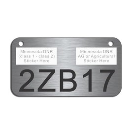 Minnesota Engraved ATV/UTV License Plate (Silver)