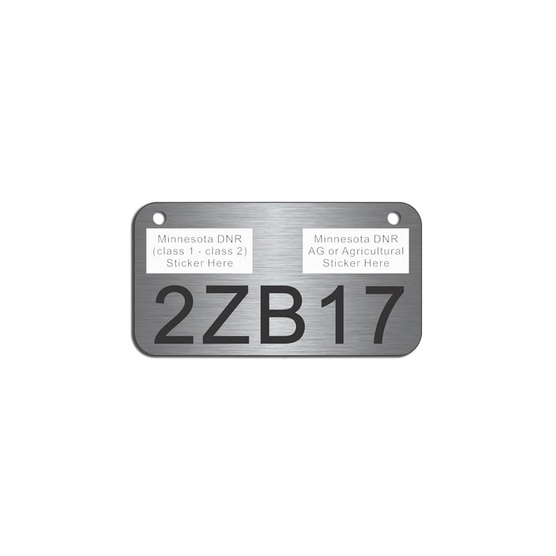 Minnesota Engraved ATV/UTV License Plate (Silver)