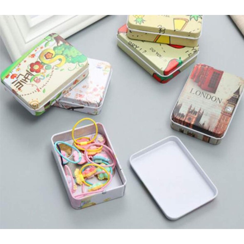 STK Mini Tin Can Storage Case with Lid for Small